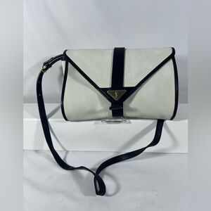 3053: Vintage YSL Triangle Logo Canvas Shoulder Bag Restoration Project